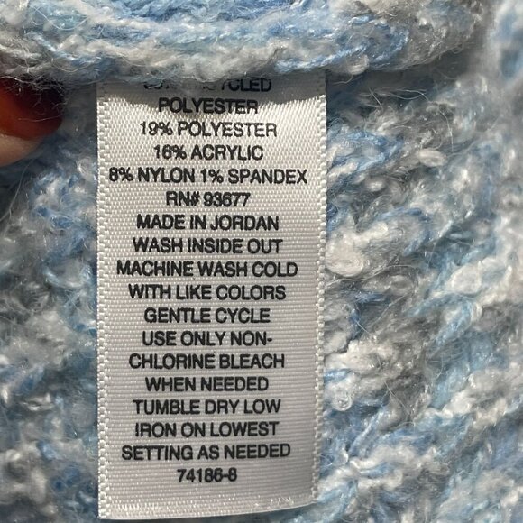 New A.N.A. Chunky Knit Sweater Women's Crew Neck Blue Combo XXL - Picture 6 of 6